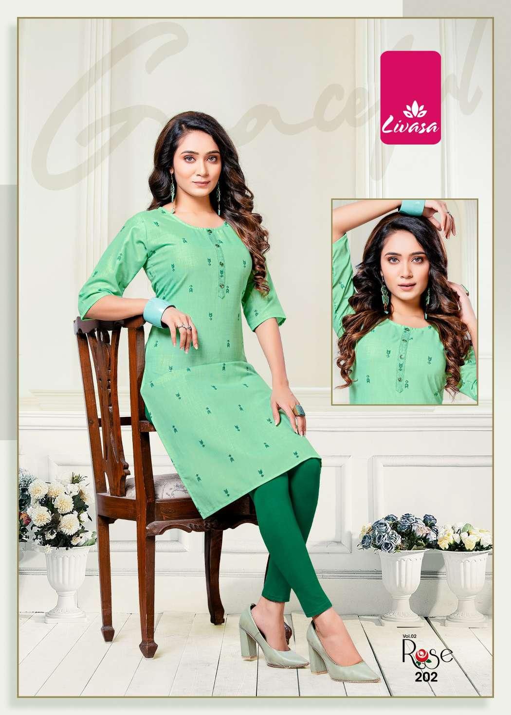 Livasa Rose 2 Cotton Printed Regular Wear Kurti Collection